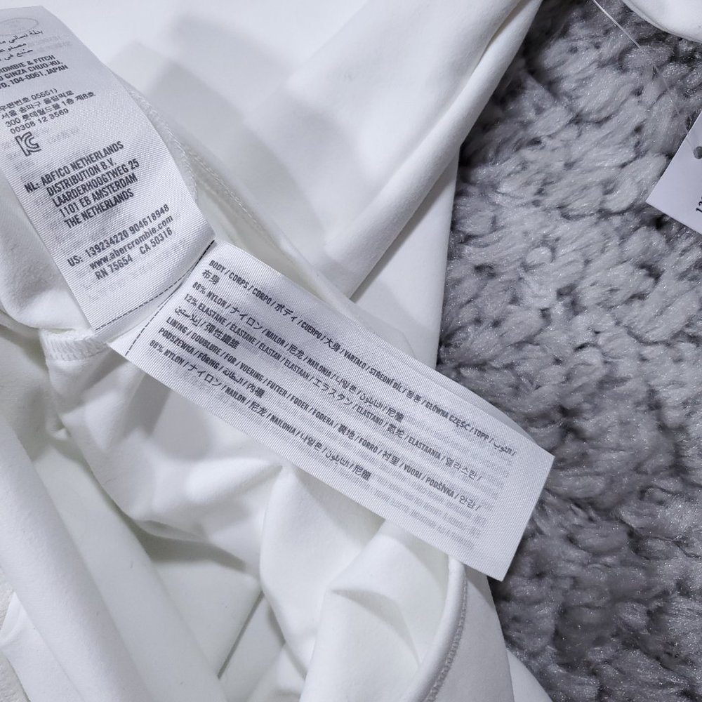 Abercrombie Soft A&F Collection Crew Neck Long Sleeve White Bodysuit Size Large - Picture 5 of 8